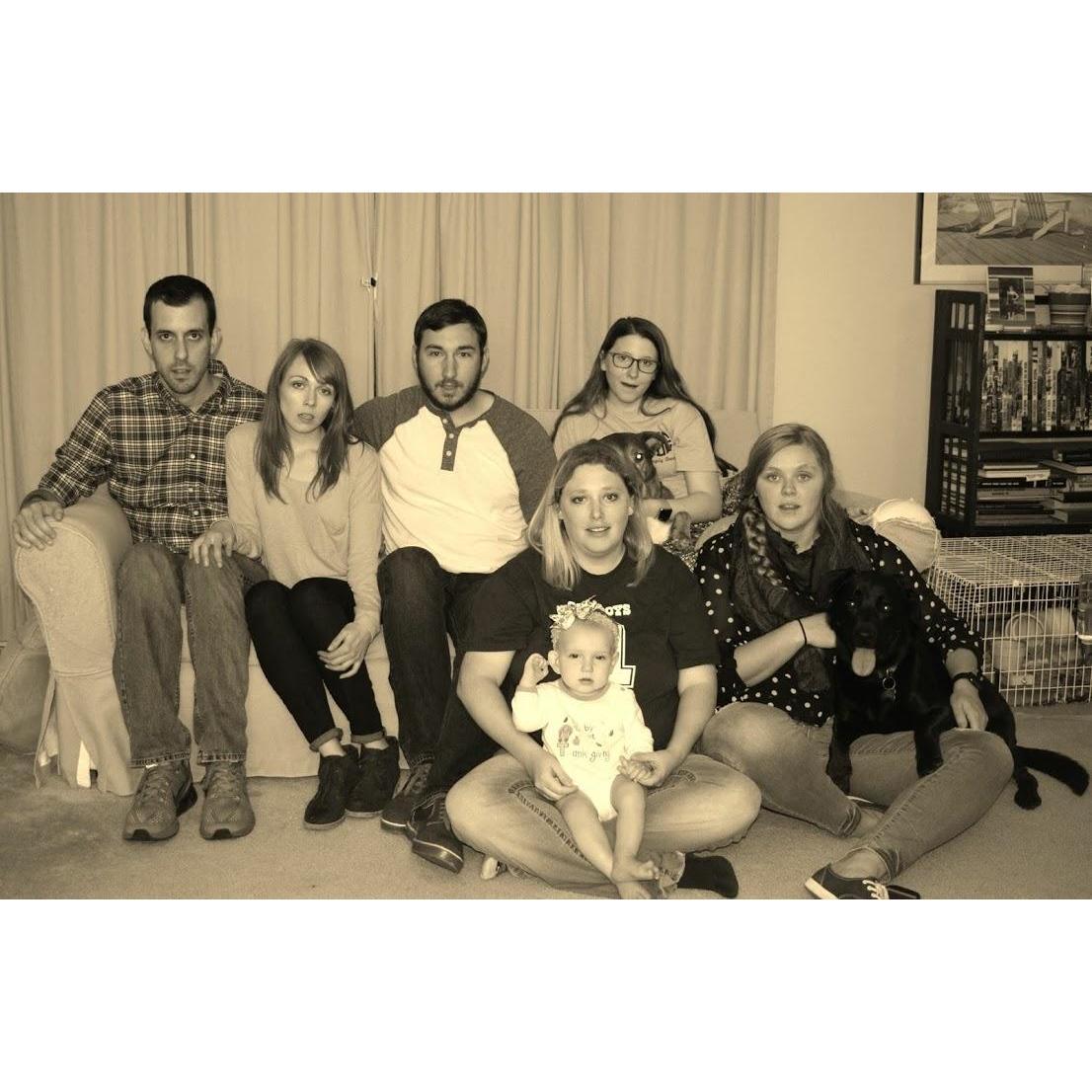 Chandler's family on Christmas 2016. We were trying to mimic my baby niece Brooklyn's always serious expression.