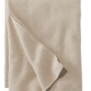 Washable Wool Throw Blanket Camel/Cream