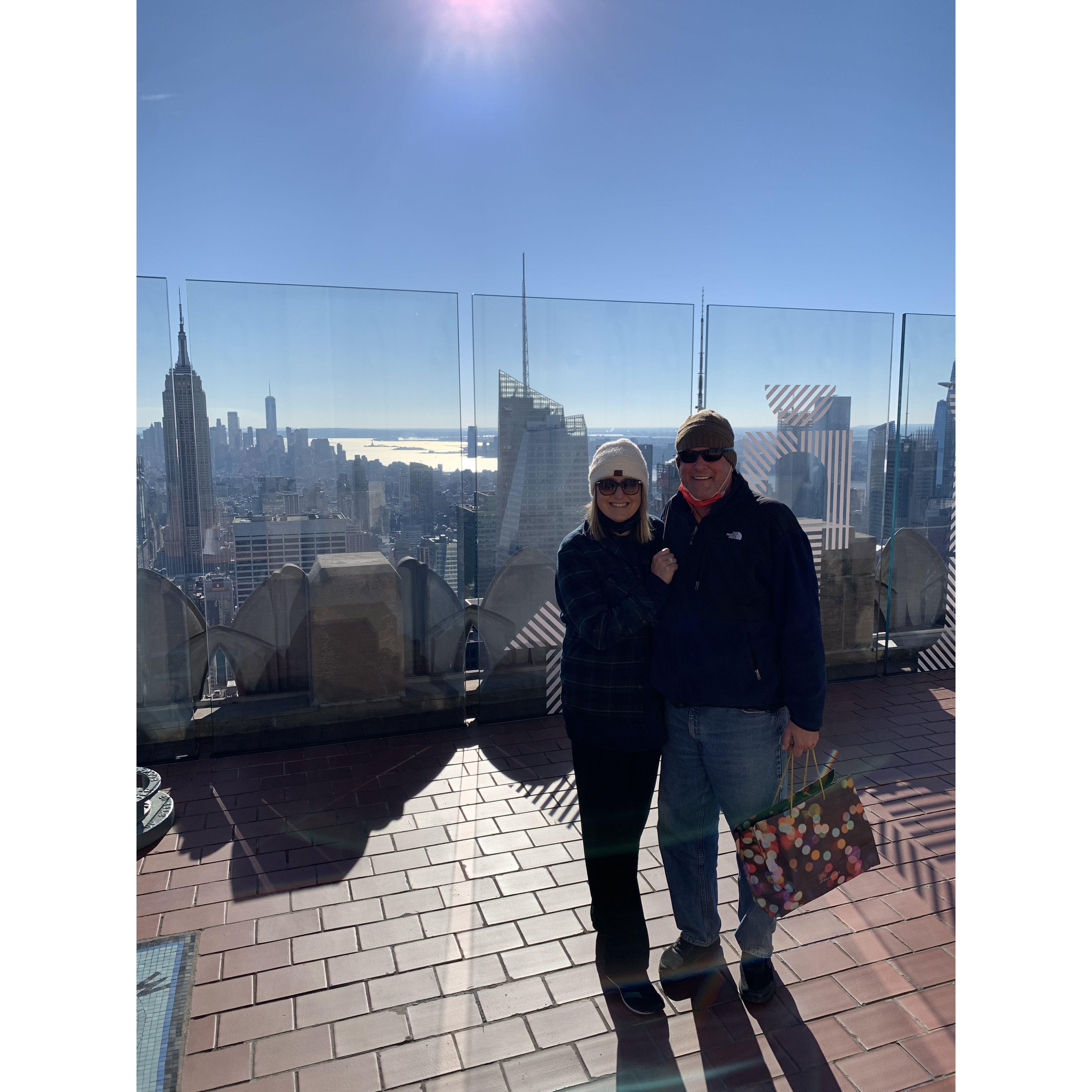 Bill waited until we were at the top of Rockefeller Center to tell me he has a fear of heights.