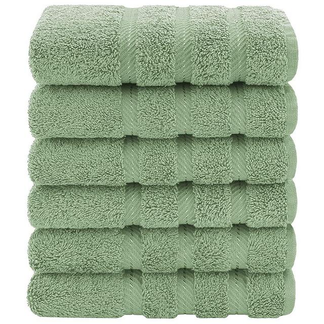 American Soft Linen Luxury Hotel & Spa Quality, Turkish Cotton, 16x28 Inches 6-Piece Hand Towel Set for Maximum Softness & Absorbency, Dry Quickly - Sage Green