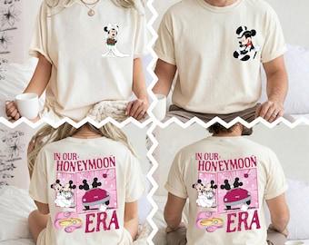 Disney In Our Honeymoon Era Shirt, Husband Mickey T-Shirt, Minnie Wife Tee, Disneyland Just Married Sweatshirt, Bride Groom Shirt