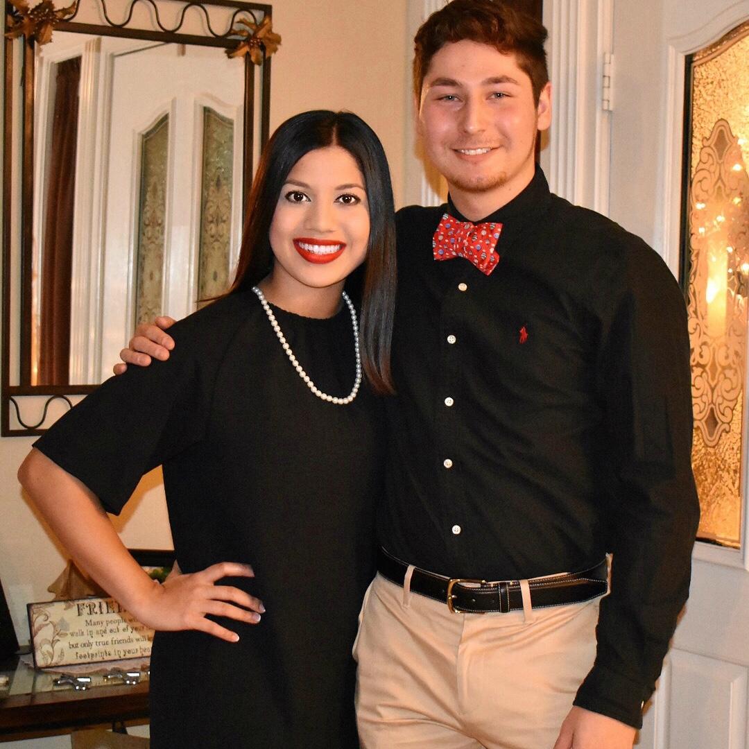 Nick and Destinee attending a catholic formal  together in 2017.