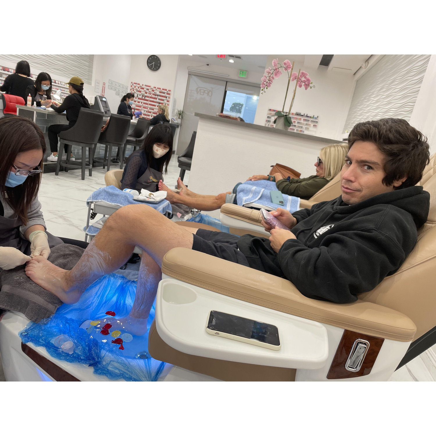 Tayler's first pedicure