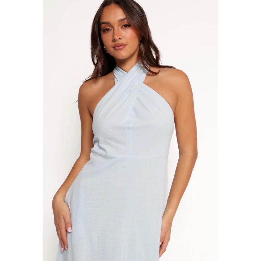 Betsy Halterneck Maxi Dress - Pale Blue