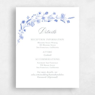 Dark Pastel Blue Wedding Enclosure - Lino