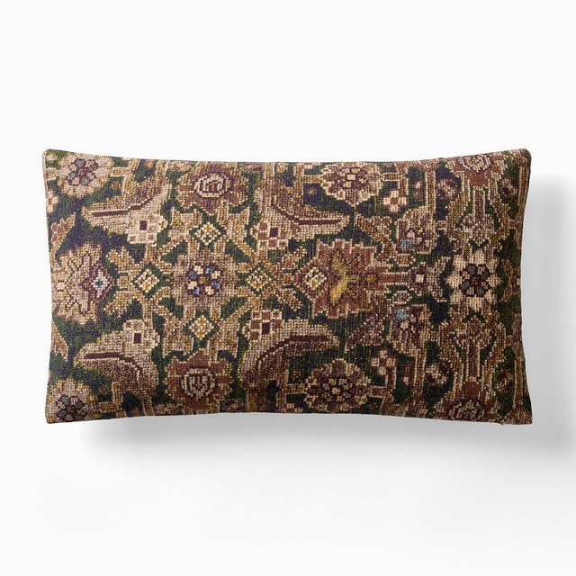 Ellis Pillow Cover, 12x21, Dark Olive