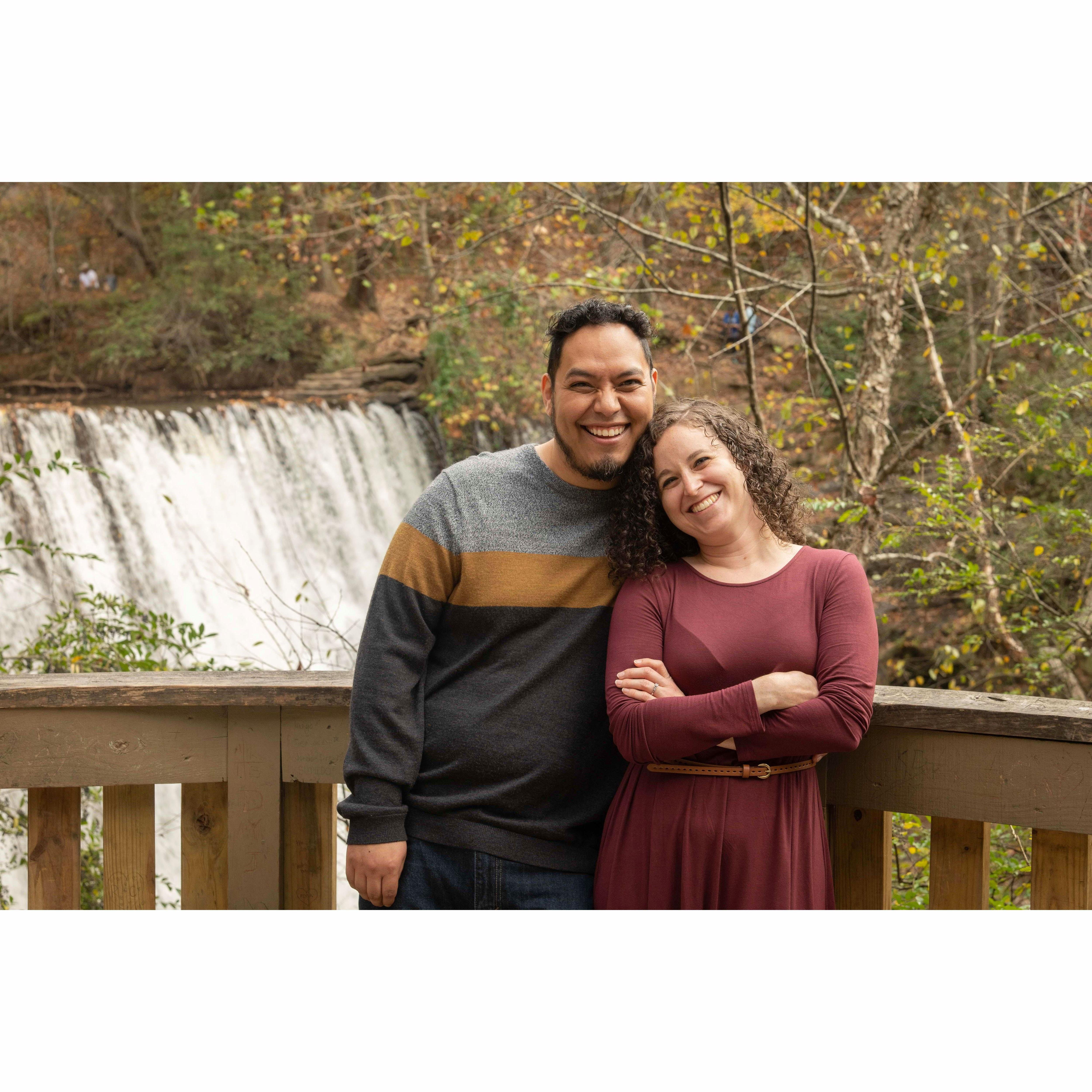 Roswell Mill - Engagement photos - November 5th 2022. The photographer said "be casual" - and we laughed because Christina doesn't know how to be for a photo (or ever?)