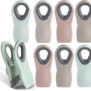 Bag Clips with Magnet - Food Storage with Airtight Seal Grip (Mint and Grey, Pack of 10)