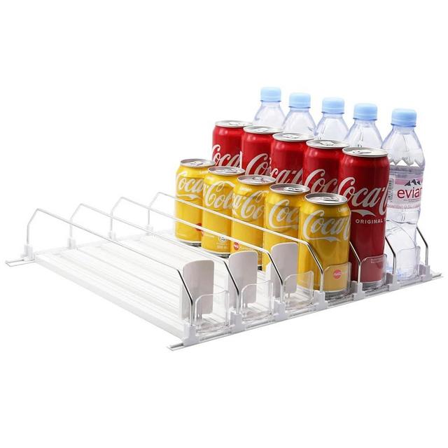 Soda Can Dispenser for Refrigerator,Automatic Pusher Glide Refrigerator Organizer and Adjustable Width - Storage 30 Cans