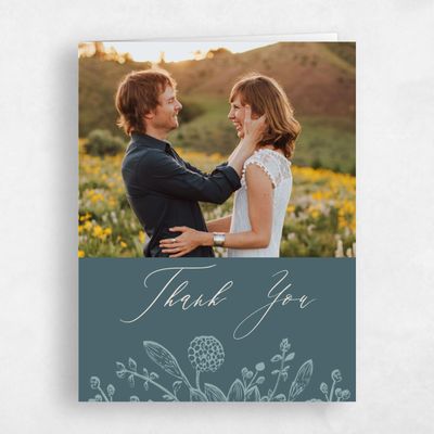 Deep Blue Spruce Wedding Thank You - Preciada Photo