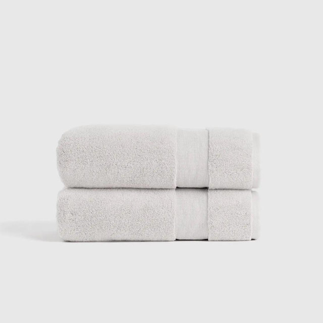 Turkish Classic Bath Towel (Set of 2) in Silver