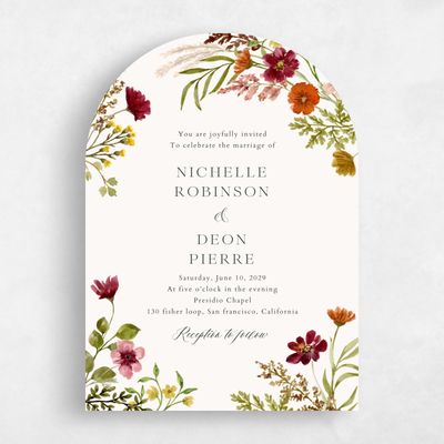 Beige Arch Wedding Invitation - Viva Portrait