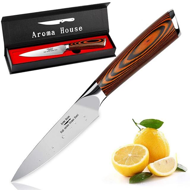 Paring Knife Fruit Knife Utility Knife 3.7 Inch Peeling Knife Made of German High Carbon Stainless Steel with Ergonomic Handle