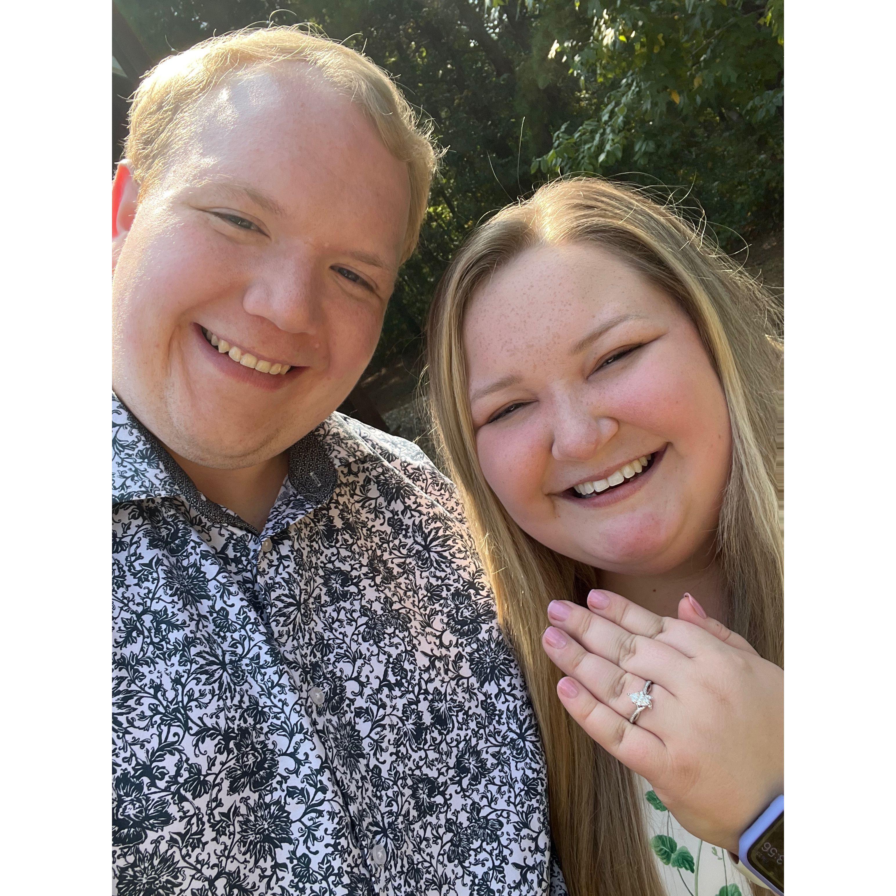 Big smiles for Megan’s new ring
