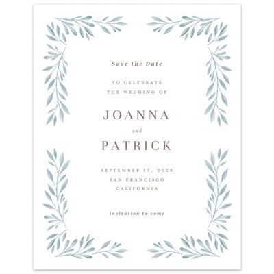 Blue Sage Mist Wedding Digital Save the Date - Oriana Portrait