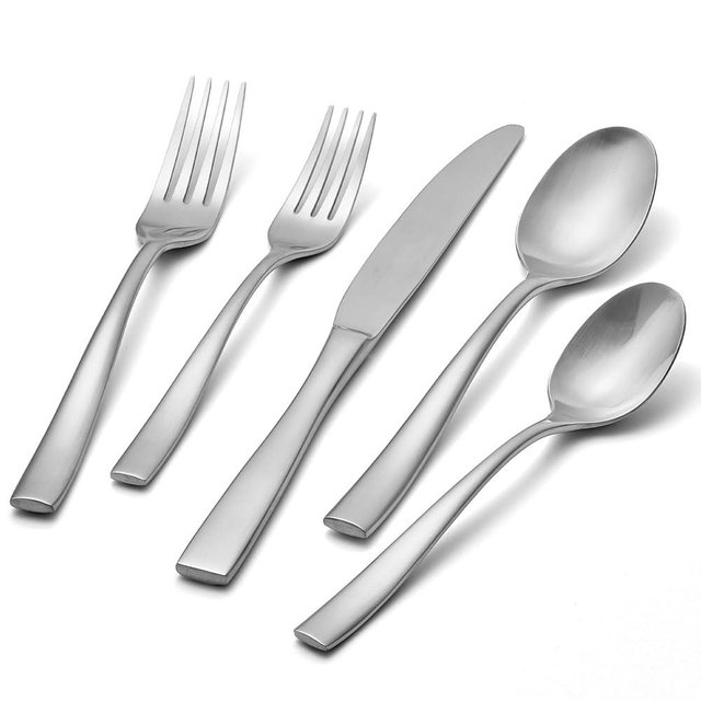 KINGSTONE 20-Piece Silverware Set for 4, Matte Stainless Steel Flatware Set with Forks, Knives, Spoons, Dishwasher Safe, Rust Resistant Cutlery for Home & Wedding
