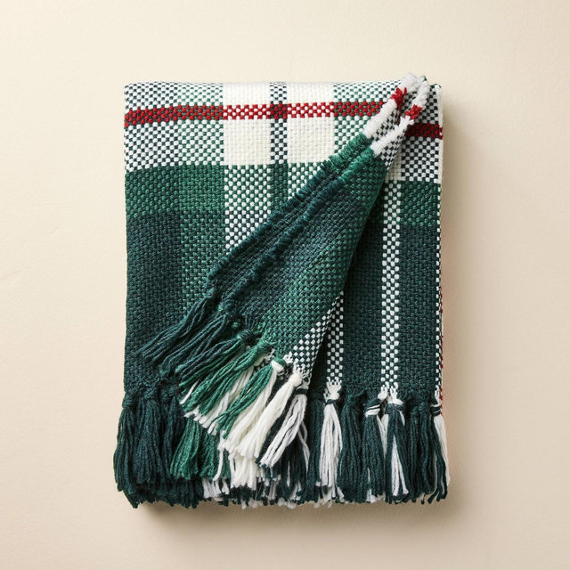 50"x60" Chunky Plaid Throw Blanket Red/Green - Hearth & Hand™ with Magnolia