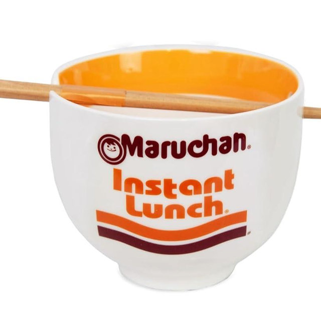 Seven Times Six Maruchan Ramen Bowl Instant Lunch Noodle Ramen Microwave Safe Dishwasher Safe Bowl with Reusable Chopsticks