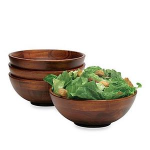 Lipper International Footed Bowls in Cherry (Set of 4)