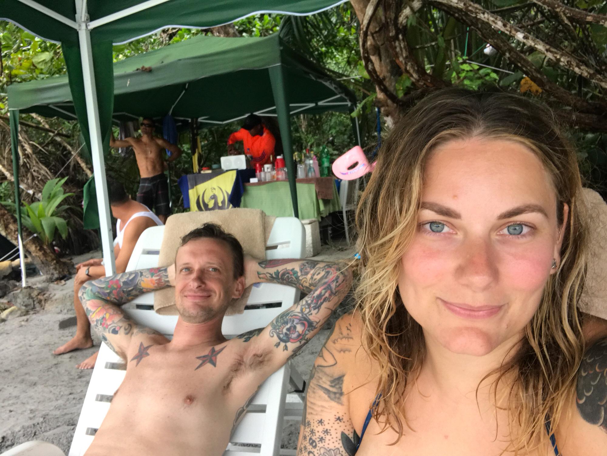 On the beach in Costa Rica