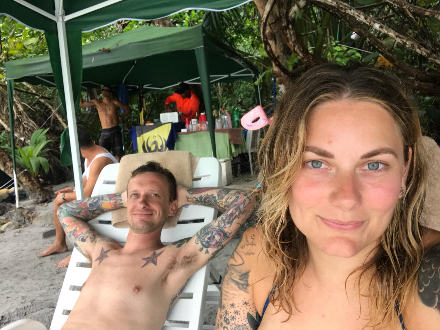On the beach in Costa Rica