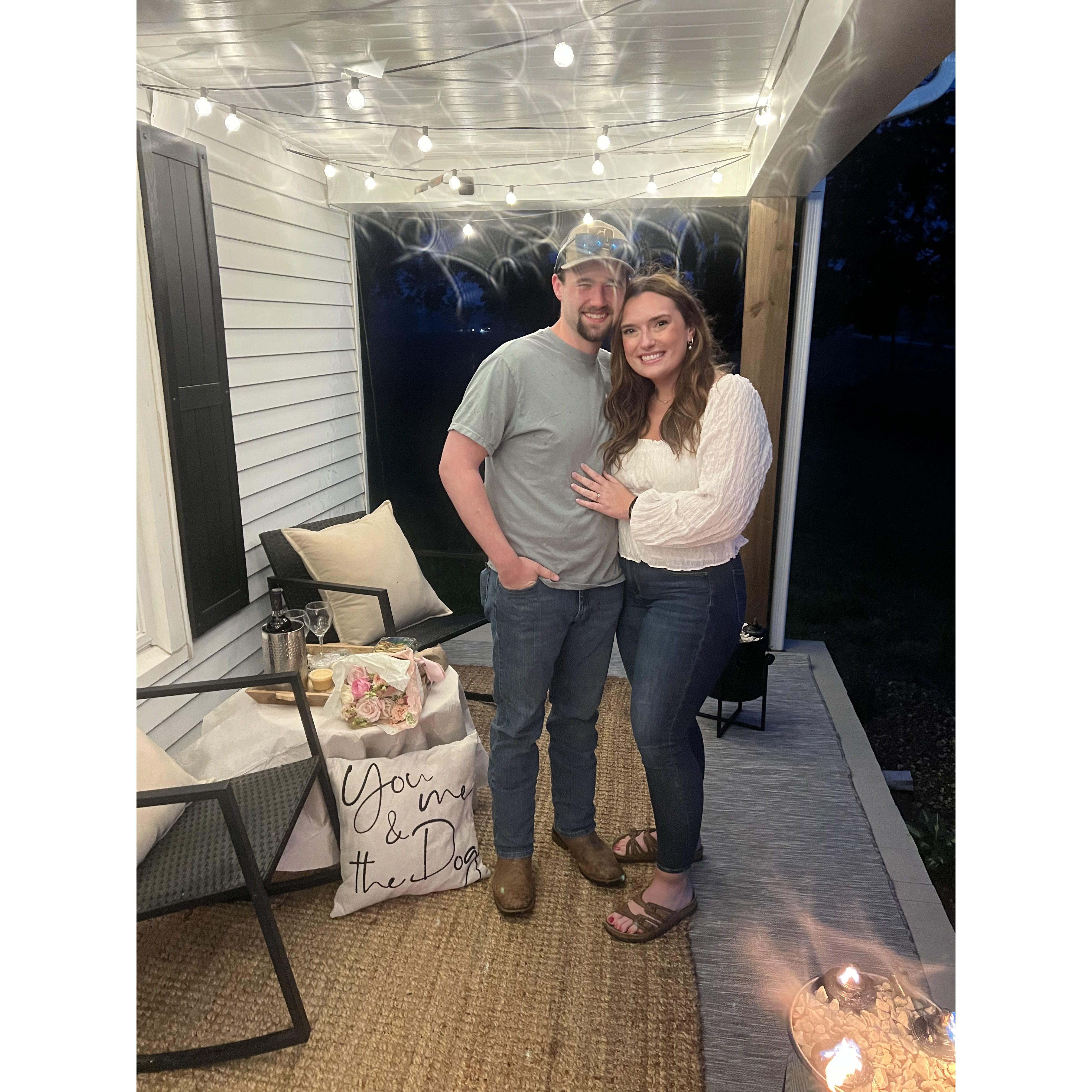 It was pouring rain the night we got engaged, we were all soaked and didn't get the best pictures:)
