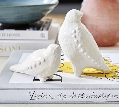 White Terra Cotta Birds Laying