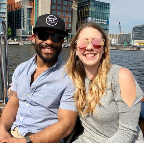 Boating through the canals in Amsterdam