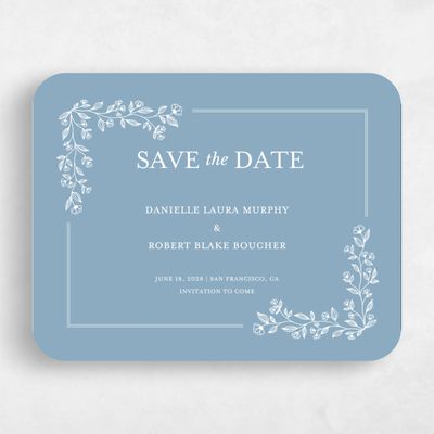 Blue Rounded Wedding Save the Date - Kalispell Frame
