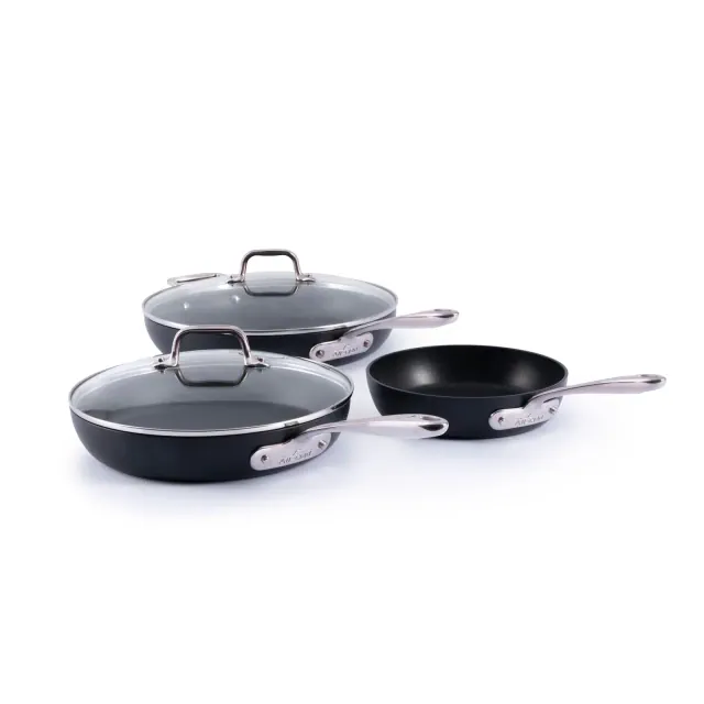 All-Clad 5pc Nonstick Cookware Set, HA1 Expert Cookware, Black