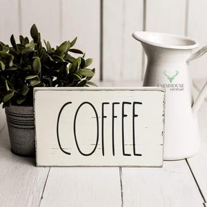 Rustic Coffee Sign | Rustic Wood Sign | Farmhouse Sign | Inspired Rae Dunn Sign | Rustic Home Decor | Farmhouse Home Decor | French Farmhouse Decor | Shabby Chic Decor | Primitive Decor
