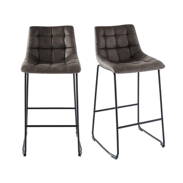 2pc Richmond Metal Barstool Set Gray - Picket House Furnishings