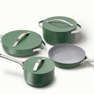 12-Piece Ceramic-Coated Cookware Set With Storage - Sage