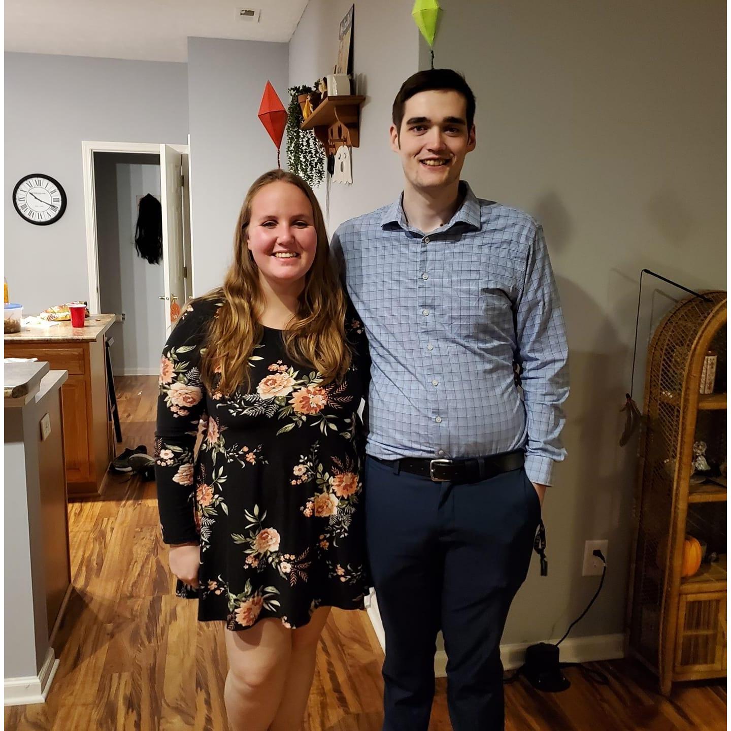 Dressed up as Sims for a Halloween party.