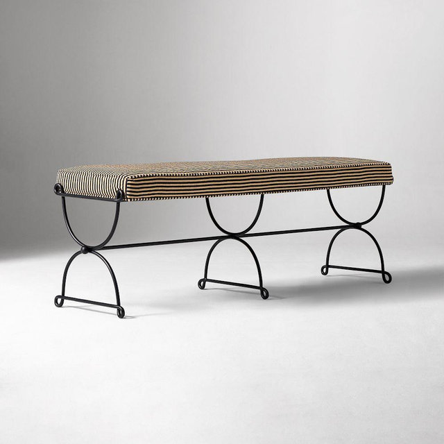 Pierce and Ward Metal Bench Stripe Poly Matte Black