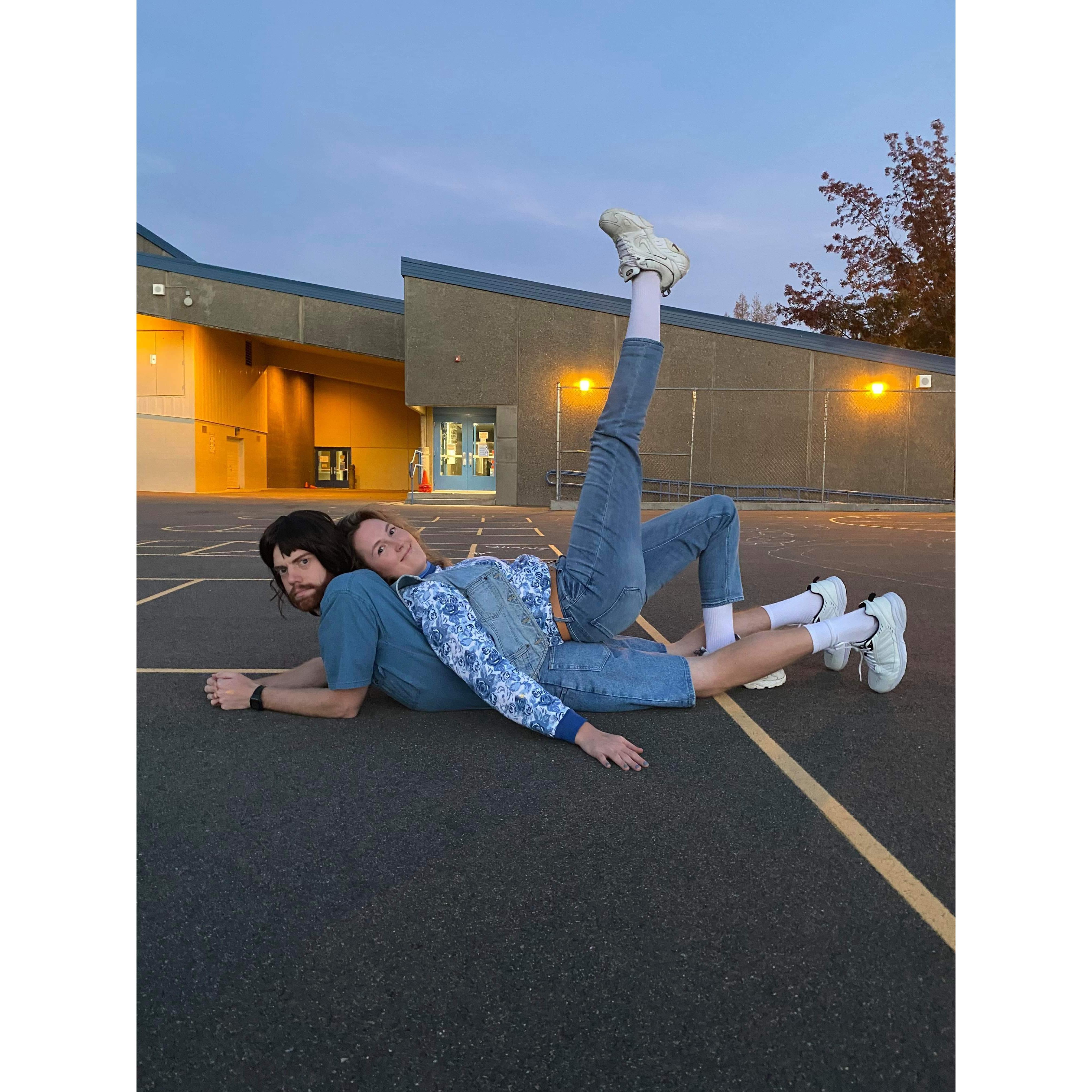 Shout out to Goodwill and Value Village for the picture perfect outfits.