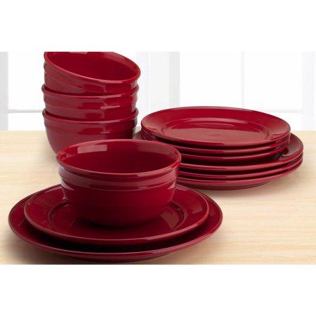 Amelia 12-Piece Solid Color Dinnerware Set