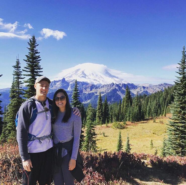 Mount Rainier when visiting Nate's sister family in Seattle.
