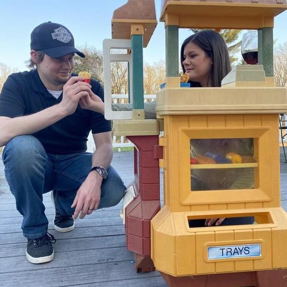 As children we played with this same McDonald’s toy on this same deck at Ben’s Mom’s house!