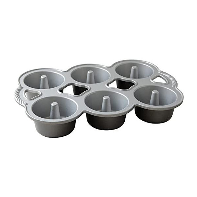 Nordic Ware Mini Angel Cakes Pan, 6-Cup, Graphite