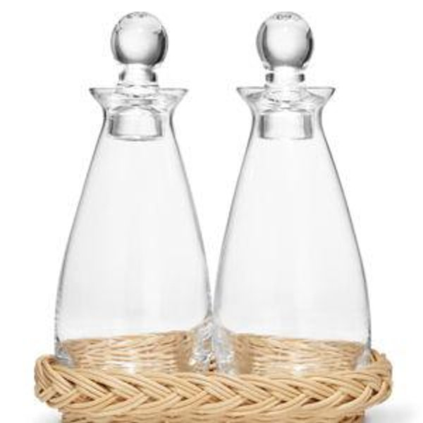 Freya Rattan Oil and Vinegar Bottle Set