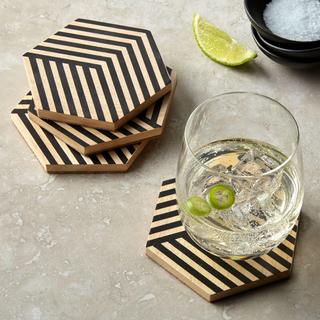 Hex Painted Coasters, Set of 4