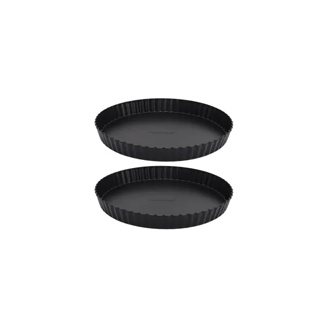 NutriChef 2-Piece Nonstick Round Tart Baking Pans with Removable Bottoms
