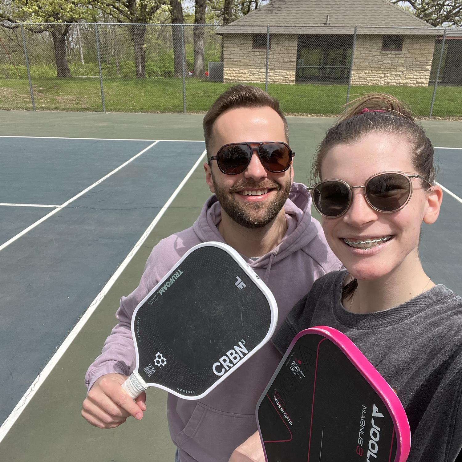 One of the many pickleball sessions we had together over the lunch hour