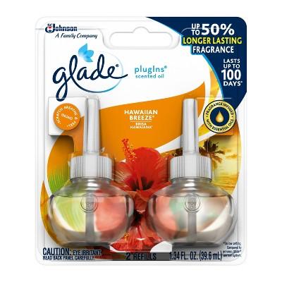 Glade PlugIns Scented Oil Air Freshener Refill, Hawaiian Breeze, 2ct, 1.34oz