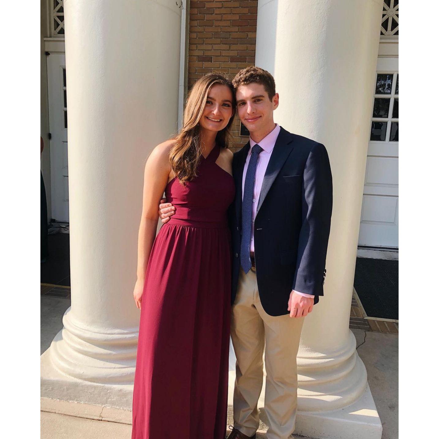 First picture of us at Jillian's sorority formal during freshman year at University of Tampa!