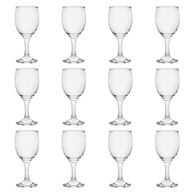 BTGLLAS 120ML 4 Ounce - Set of 12 Classic Red Wine Glasses Durable Clear White Lead-free Glass Cup For Party (Glass, 12Pcs4OZ)