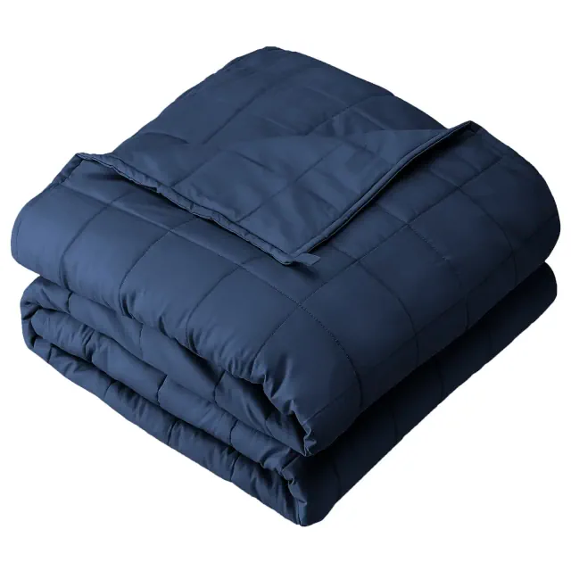 22 lb 60" x 80" Weighted Blanket Cotton Dark Blue by Bare Home