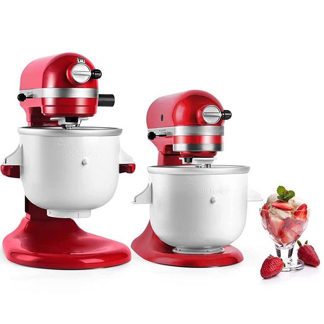 Kitchood Ice Cream Maker Attachment for Kitchenaid Stand Mixer,2-Quart Frozen Yogurt - Ice Cream & Sorbet Gelato Maker,Fits 4.5 qt and Larger Mixers(Not Fit Artisan Mini 3.5Qt Mixer)