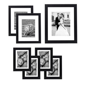 Americanflat 7 Pack Gallery Wall Set - Includes: 11x14 Inch with 8x10 inch matte opening, Two 8x10 inch with 5x7 matte openings, Four 5x7 inch with 4x6 inch matte opening